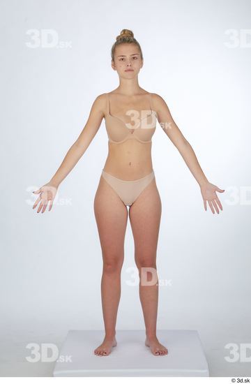 Woman White Slim Female Studio Poses