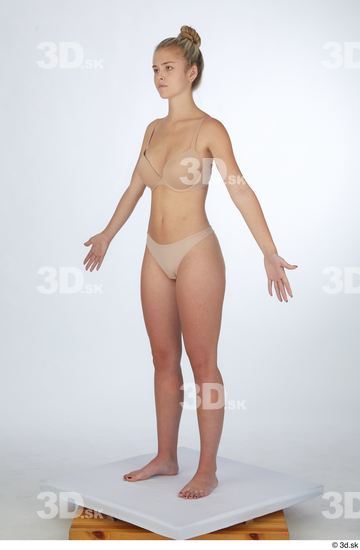 Woman White Slim Female Studio Poses