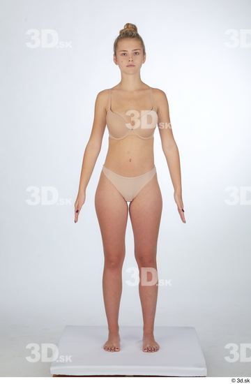 Woman White Slim Female Studio Poses