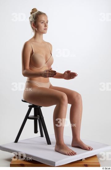 Woman White Slim Female Studio Poses