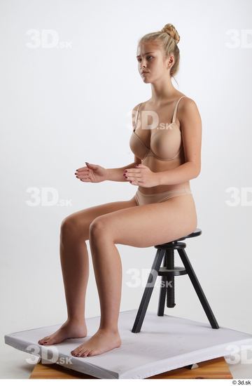 Woman White Slim Female Studio Poses