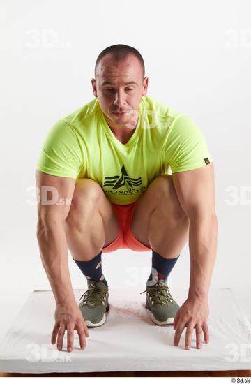 Man White Muscular Male Studio Poses