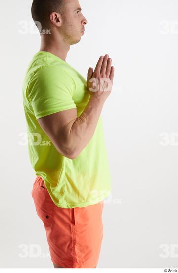 Man White Muscular Male Studio Poses