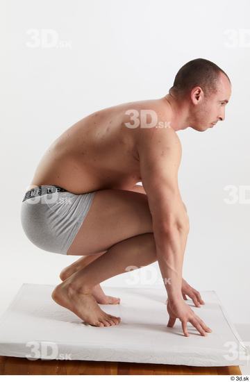 Man White Muscular Male Studio Poses