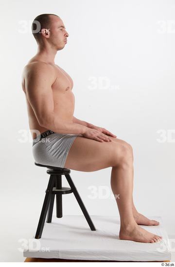 Man White Muscular Male Studio Poses