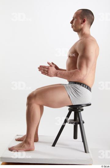 Man White Muscular Male Studio Poses