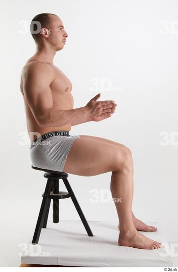 Man White Muscular Male Studio Poses