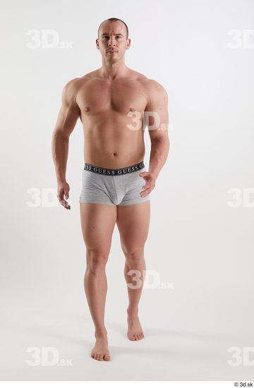 Man White Muscular Male Studio Poses