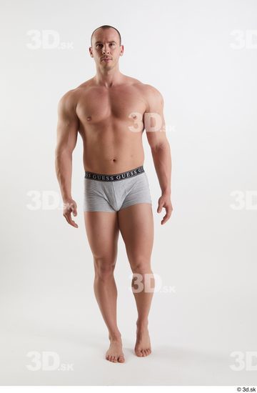 Man White Muscular Male Studio Poses