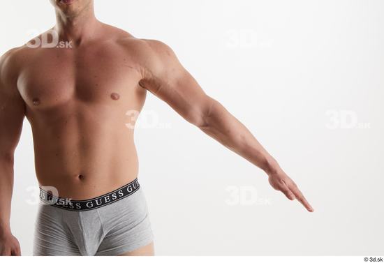 Man White Muscular Male Studio Poses