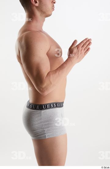 Man White Muscular Male Studio Poses