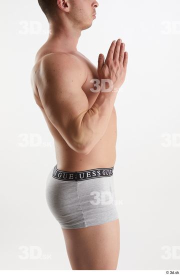 Man White Muscular Male Studio Poses