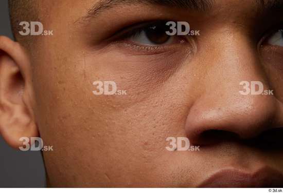 Man Black Slim Face Skin Textures