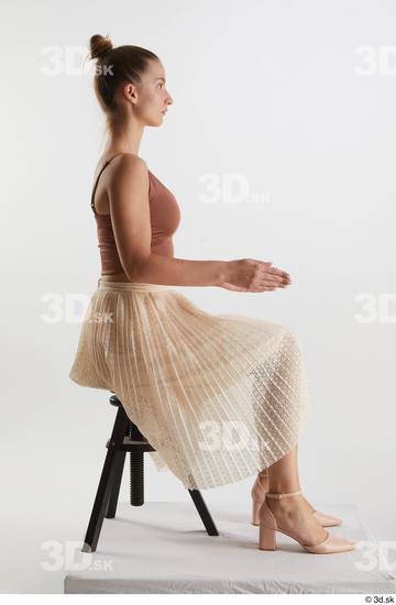 Woman White Slim Female Studio Poses