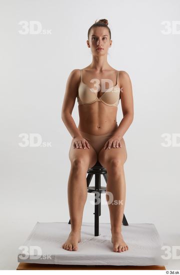 Woman White Slim Female Studio Poses