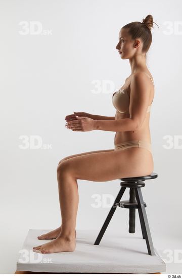 Woman White Slim Female Studio Poses