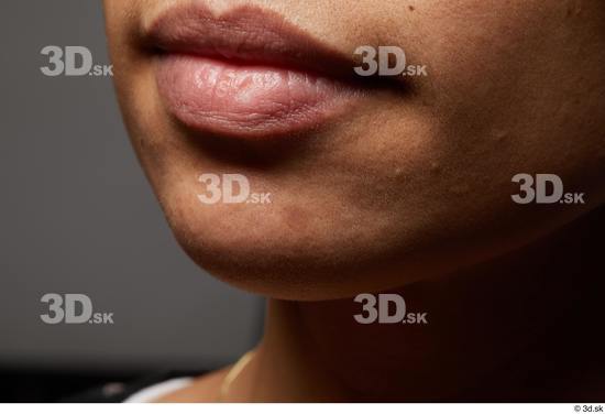 Face Mouth Skin Woman Black Slim Studio photo references