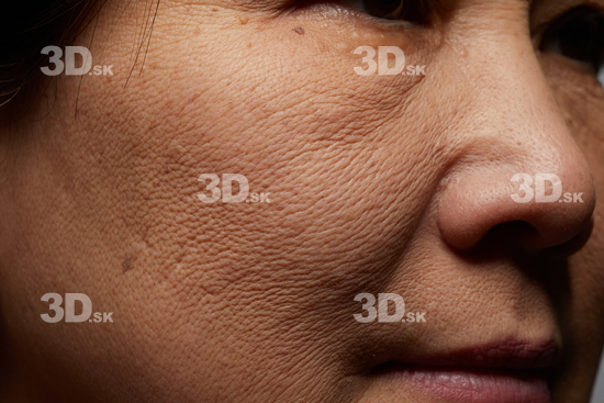 Face Mouth Nose Cheek Skin Woman Asian Slim Wrinkles Studio photo references