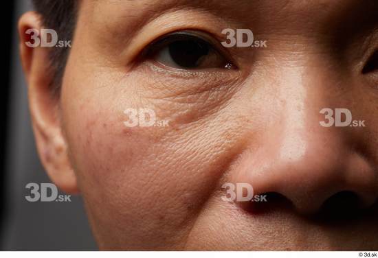 Woman Asian Slim Face Skin Textures