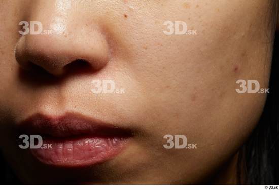 Face Mouth Nose Cheek Skin Woman Asian Slim Studio photo references