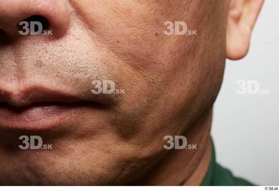 Face Mouth Cheek Skin Man Asian Slim Wrinkles Studio photo references