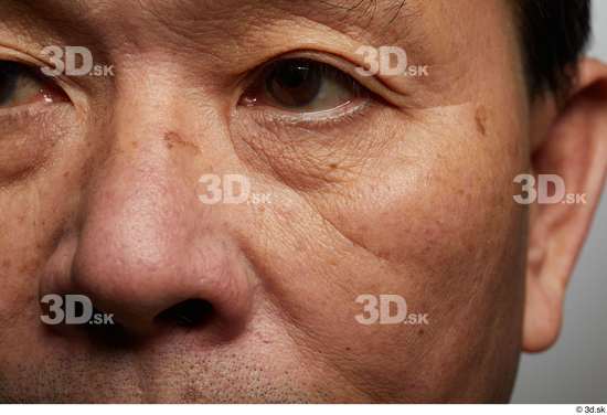 Eye Face Nose Cheek Skin Man Asian Slim Wrinkles Studio photo references