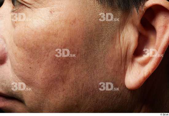 Face Cheek Ear Skin Man Asian Slim Wrinkles Studio photo references