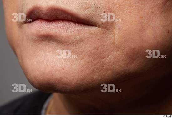 Face Mouth Skin Man Asian Slim Wrinkles Studio photo references