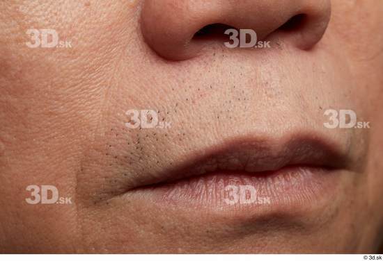 Face Mouth Skin Man Asian Slim Wrinkles Studio photo references