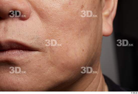 Face Mouth Cheek Skin Man Asian Slim Wrinkles Studio photo references