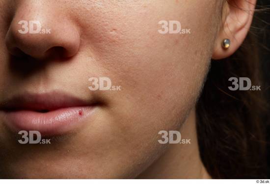 Face Mouth Nose Cheek Skin Woman White Slim Studio photo references