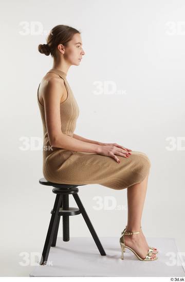 Woman White Slim Female Studio Poses