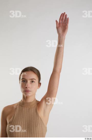 Woman White Slim Female Studio Poses