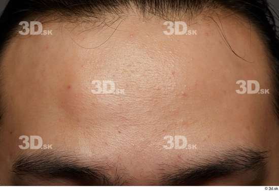 Man Asian Chubby Face Skin Textures