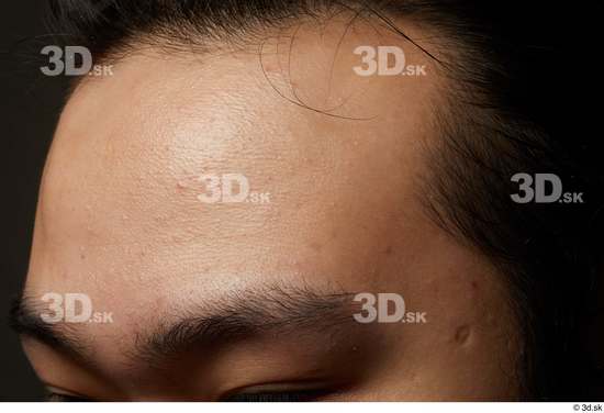 Man Asian Chubby Face Skin Textures