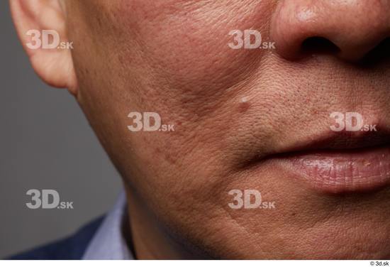 Face Cheek Skin Man Asian Chubby Wrinkles Studio photo references