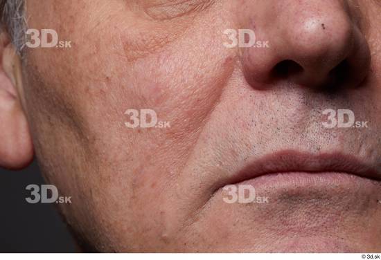 Face Mouth Nose Cheek Skin Man White Slim Wrinkles Studio photo references