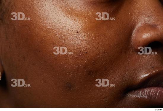 Face Cheek Skin Woman Black Slim Studio photo references