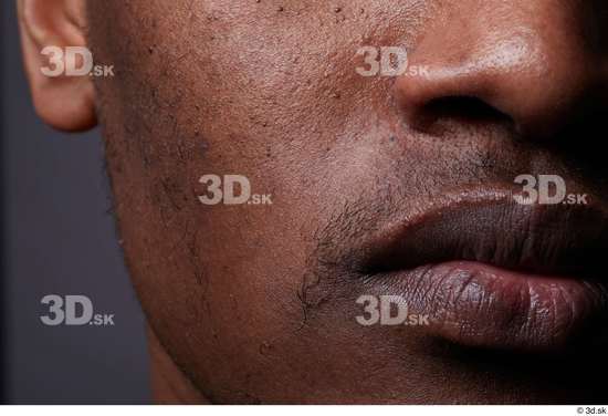 Face Mouth Nose Cheek Skin Man Black Slim Studio photo references