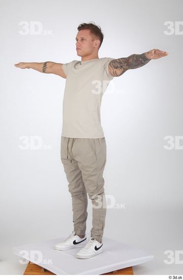 Man White Athletic Male Studio Poses