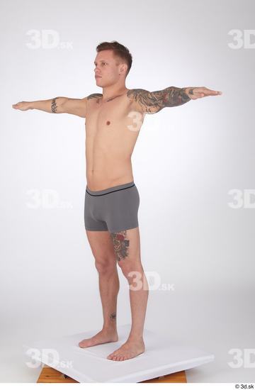 Man White Athletic Male Studio Poses