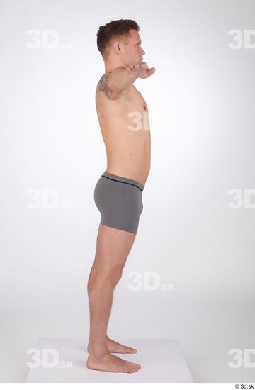 Man White Athletic Male Studio Poses