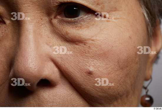 Woman Asian Chubby Face Skin Textures