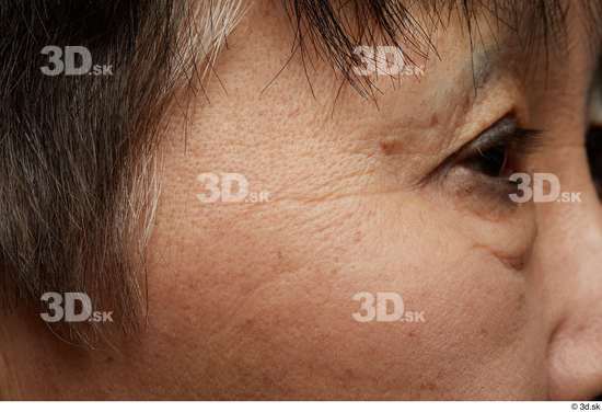 Woman Asian Chubby Face Skin Textures