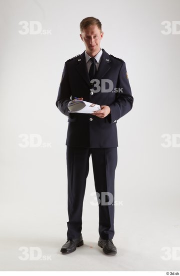  Sam Atkins Fireman in Uniform standing whole body writing notes 0001.jpg