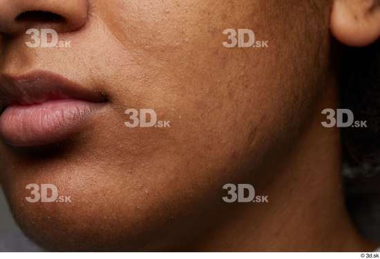 Mouth Cheek Skin Woman Black Slim Studio photo references