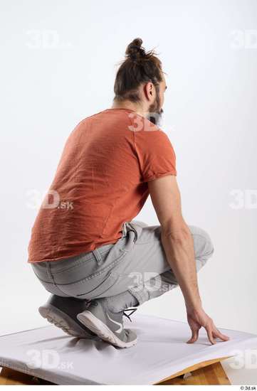 Man White Slim Male Studio Poses