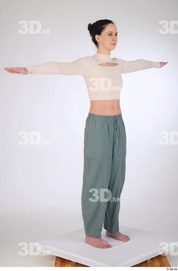 Woman White Slim Female Studio Poses