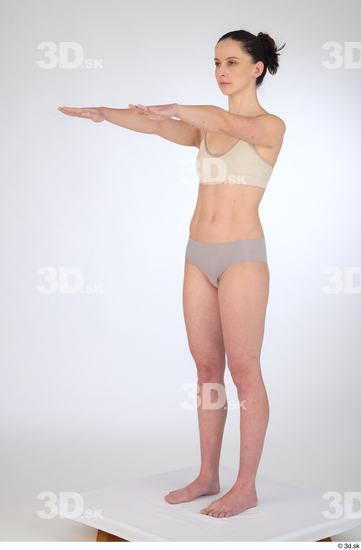 Woman White Slim Female Studio Poses