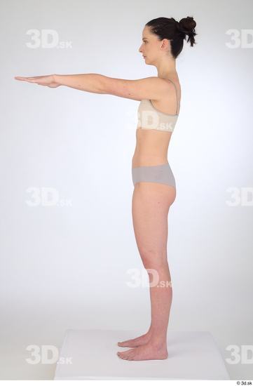 Woman White Slim Female Studio Poses